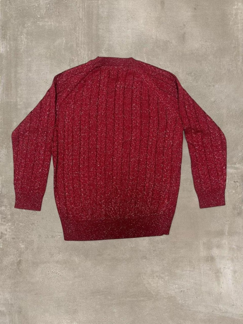 Athleta Red Metallic Knit Sweater XXS Sparkle Crewneck - Picture 3 of 5